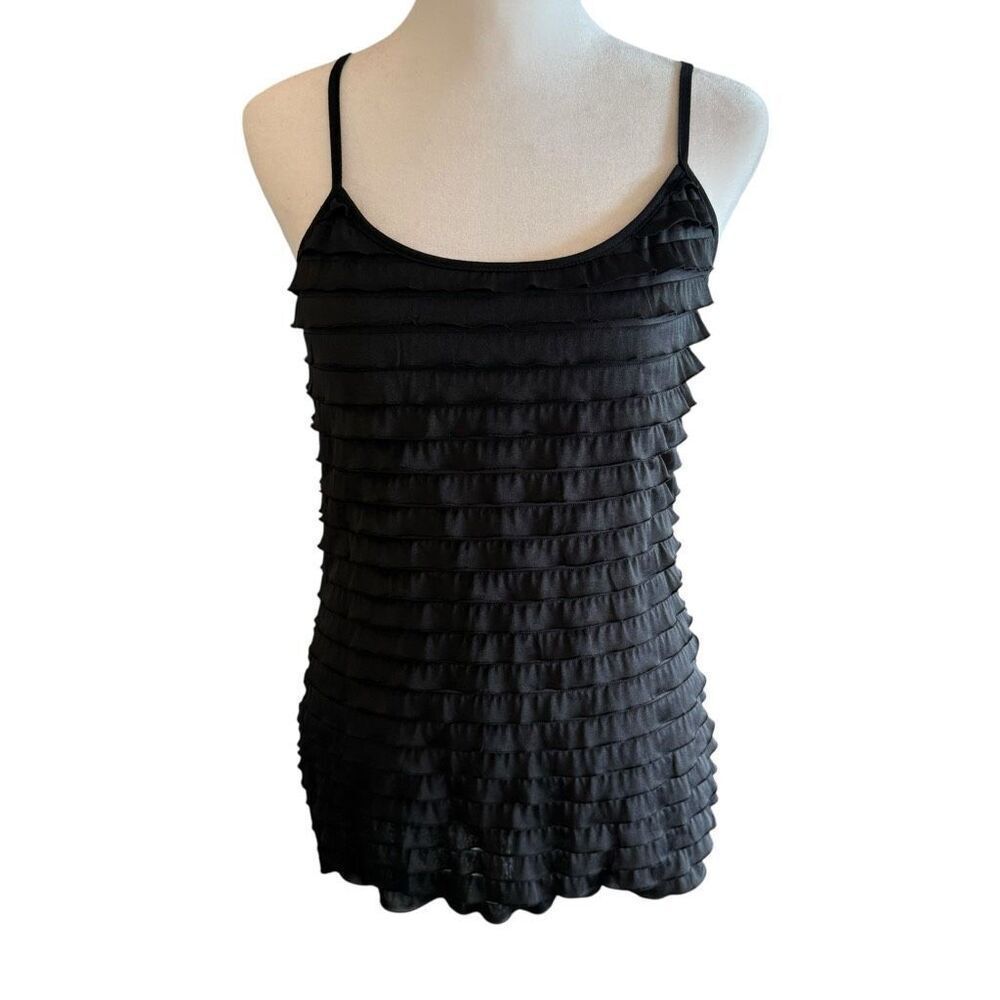 Energize new with tags black ruffle Y2K tank top size large